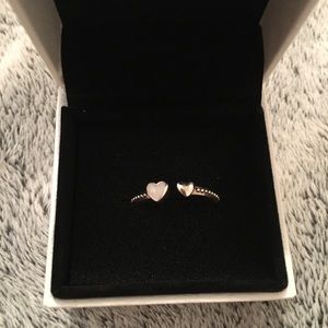 pandora double hearts ring
